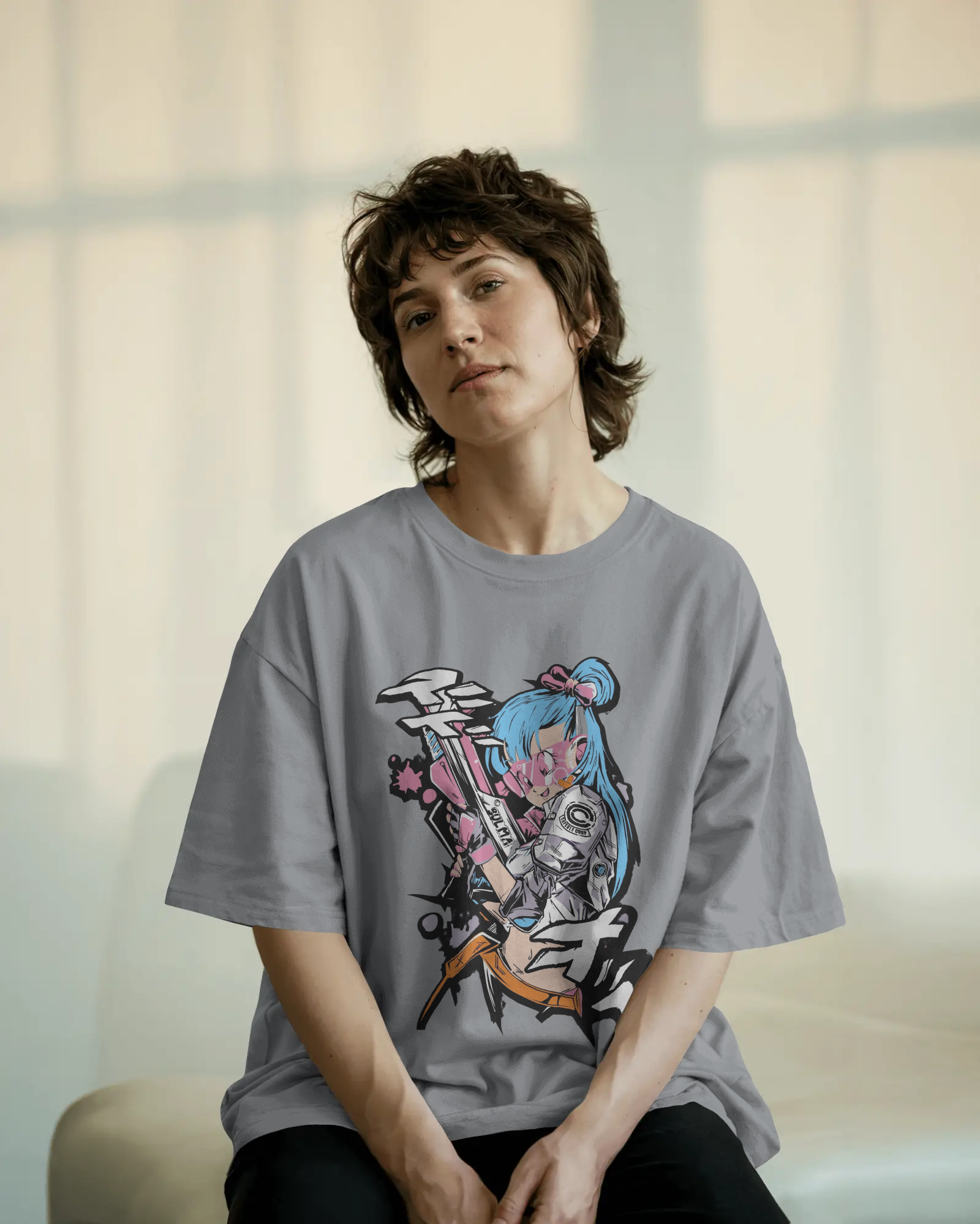 Bulma Premium Oversized T-shirt - Stylish Dragon Ball Inspired Apparel