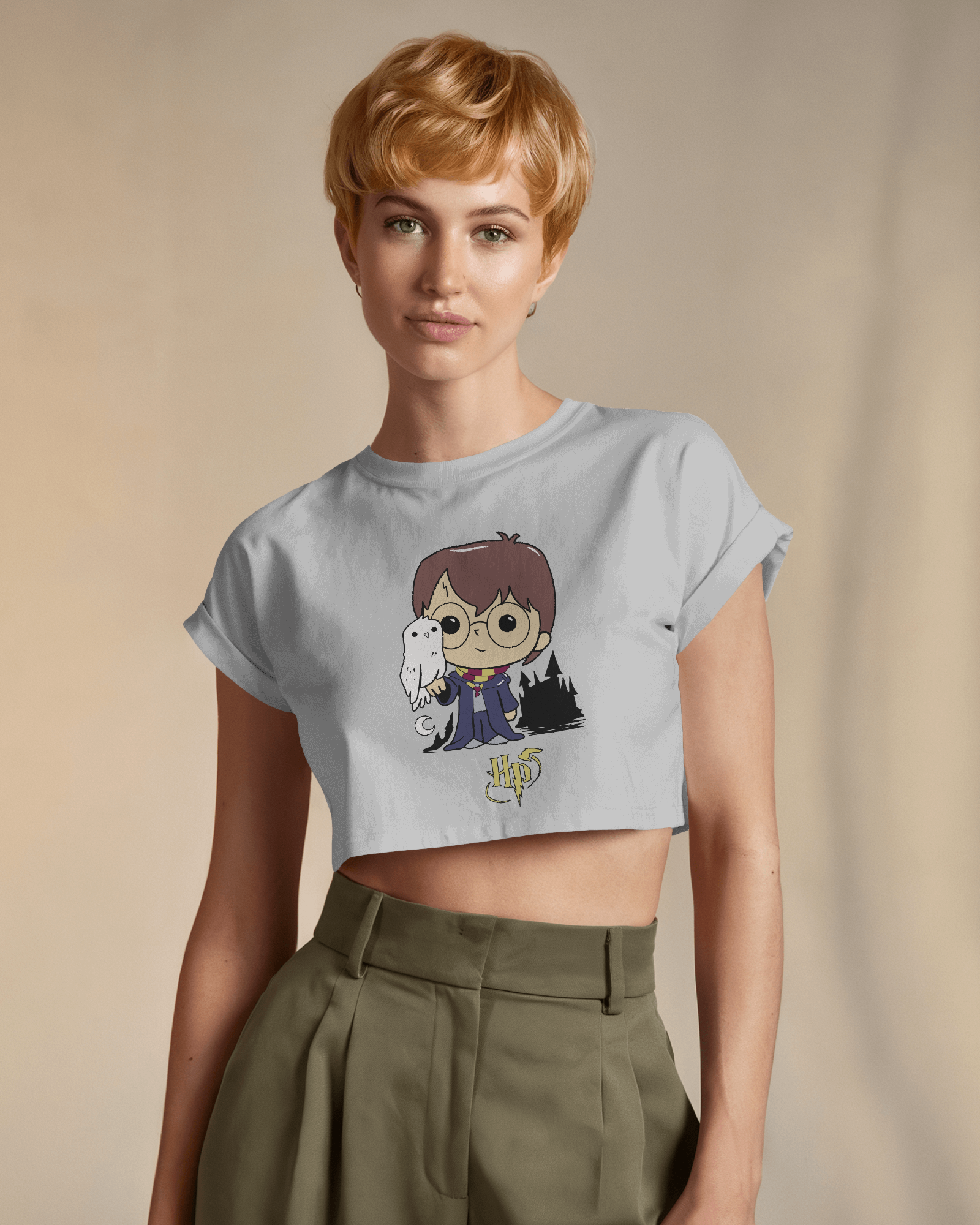 Harry Potter with Hedwig | Harry Potter | Crop Top - Dorcus Wear