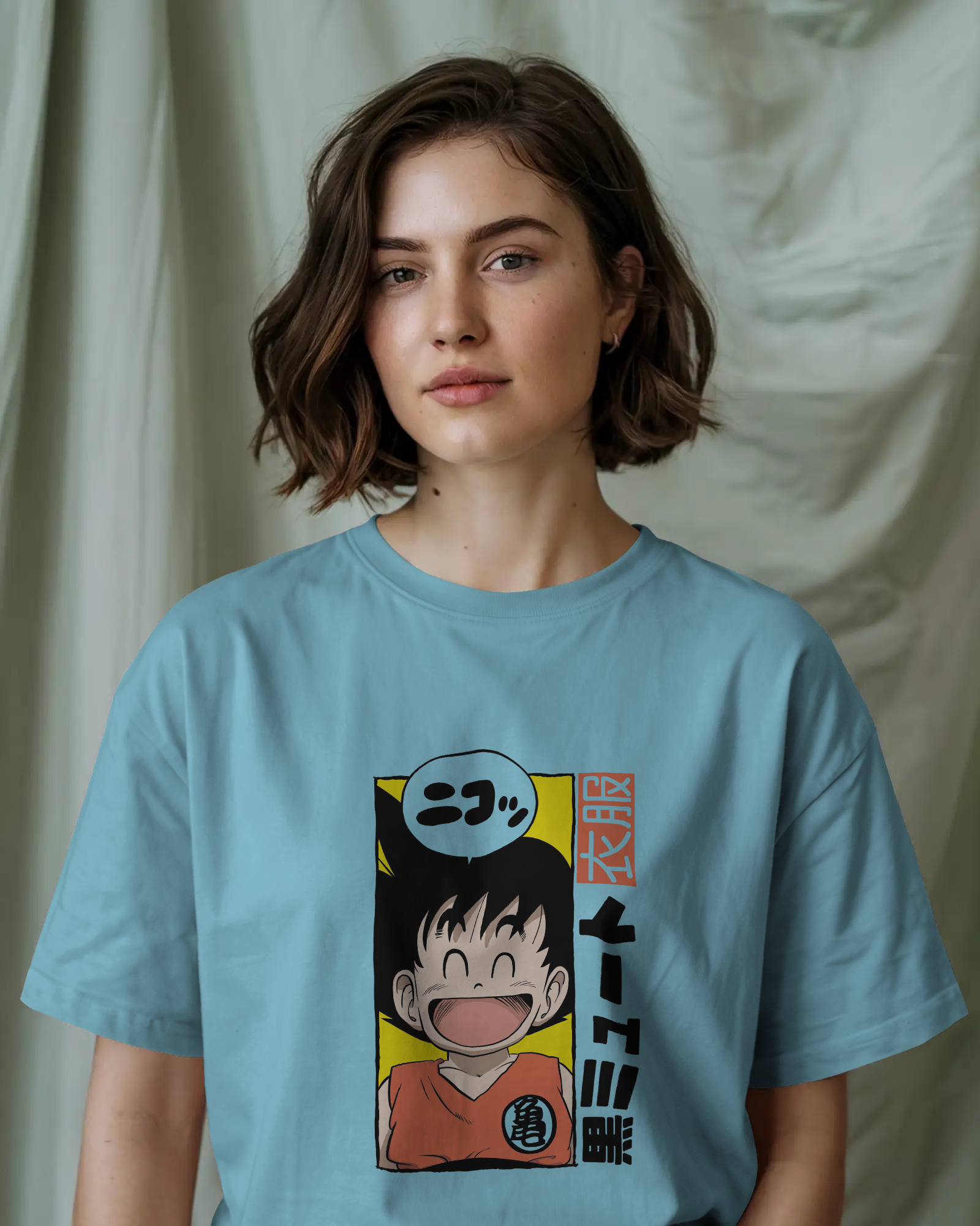 Dragon Ball Happy Goku Premium Oversized T-shirt for Ultimate Comfort and Style
