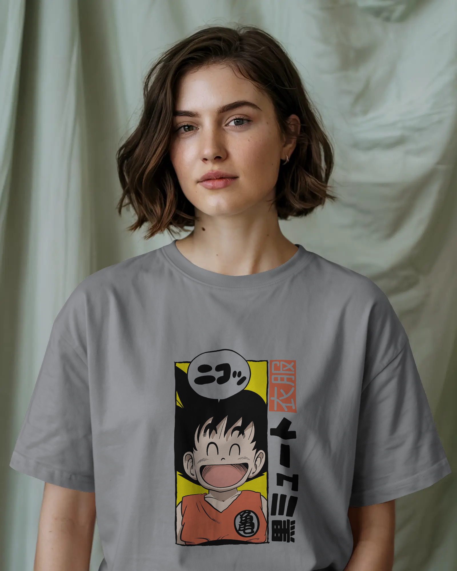 Dragon Ball Happy Goku Premium Oversized T-shirt for Ultimate Comfort and Style