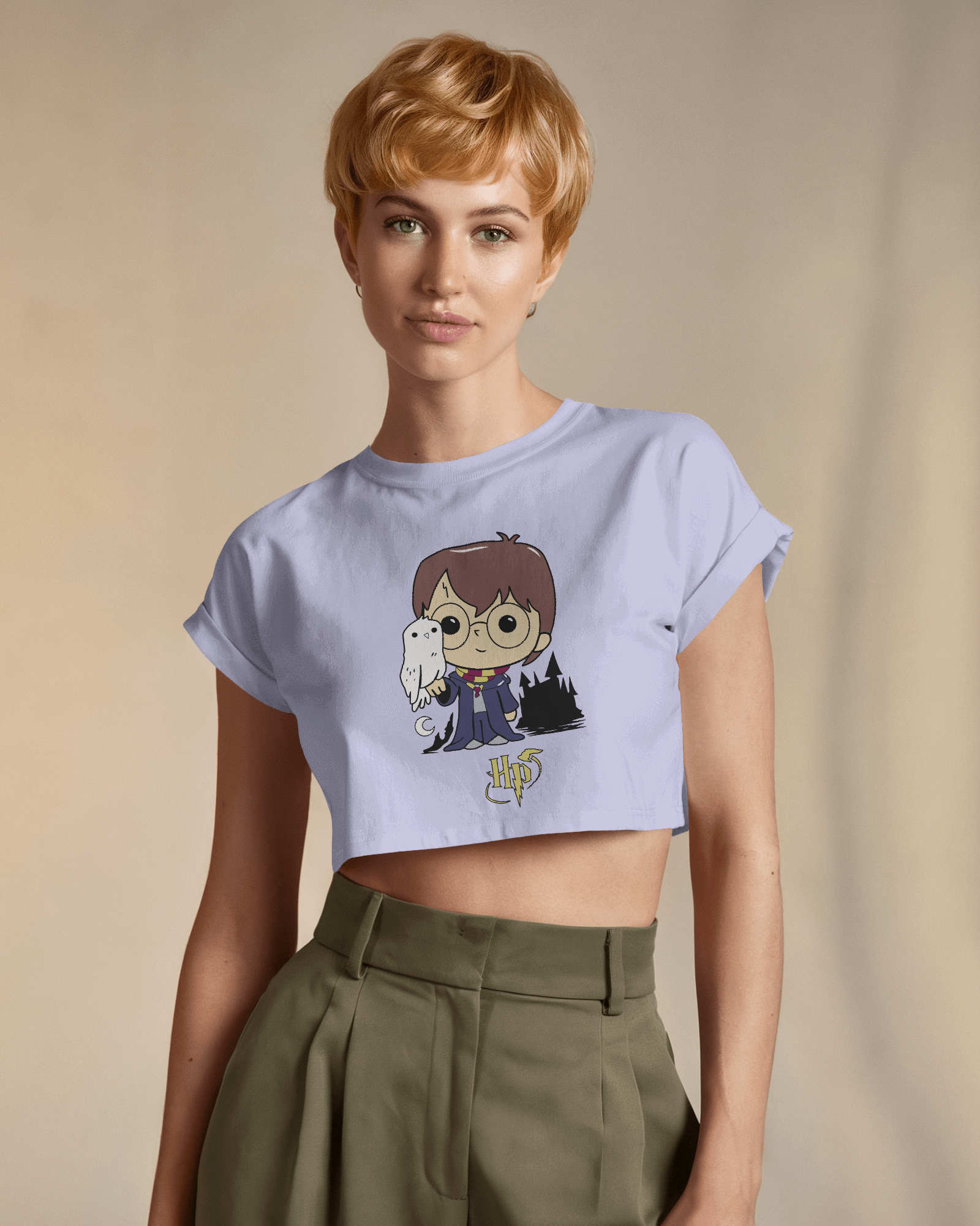 Harry Potter with Hedwig | Harry Potter | Crop Top - Dorcus Wear