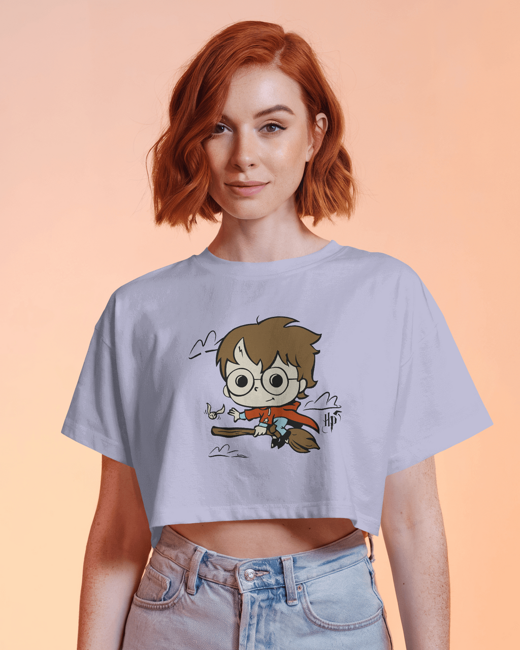 Harry Potter Flying on Broomstick | Harry Potter | Crop Top - Dorcus Wear