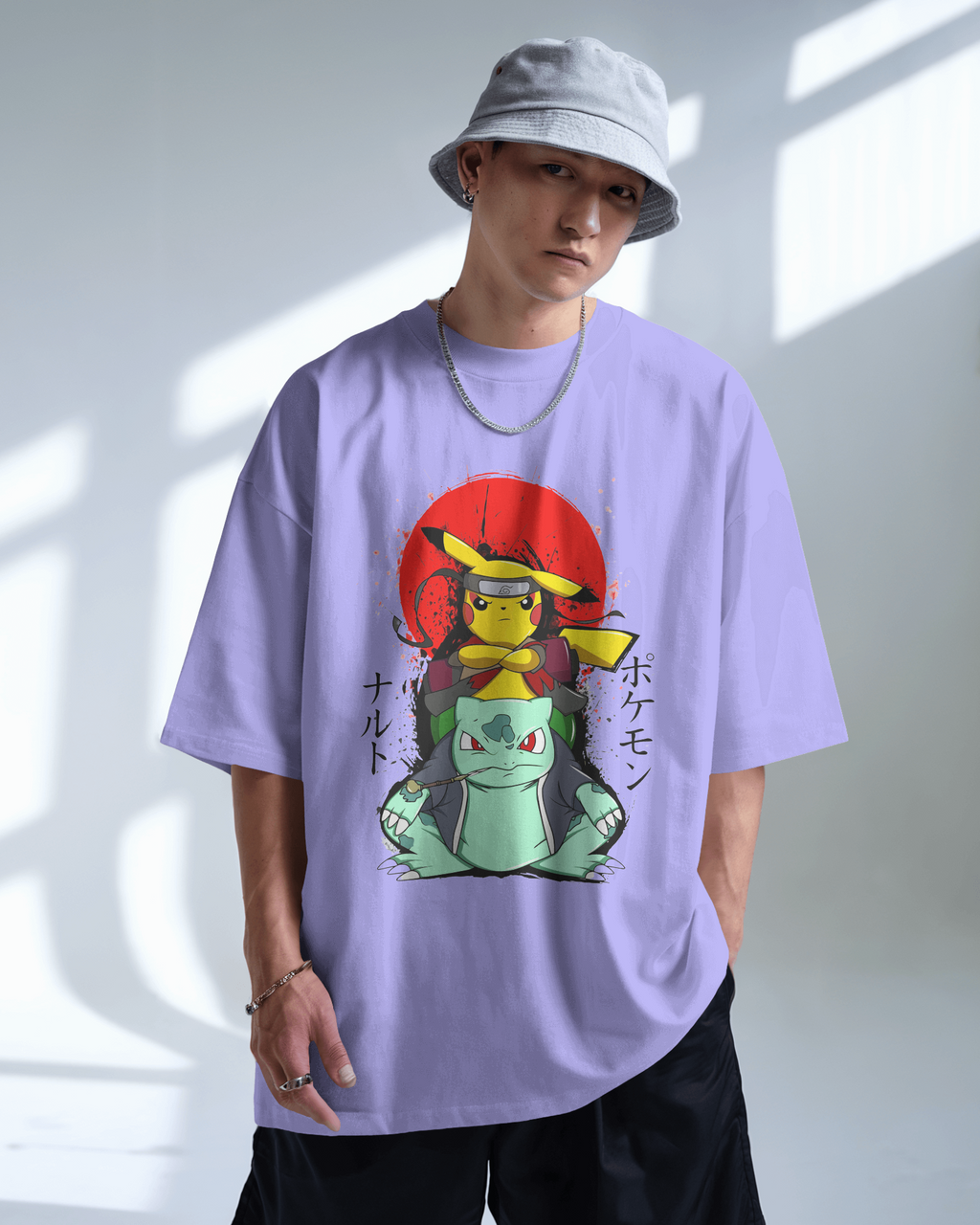 Pikachu Ruto Oversized T-shirt | Premium Pokémon Tee Featuring Pikachu & Bulbasaur