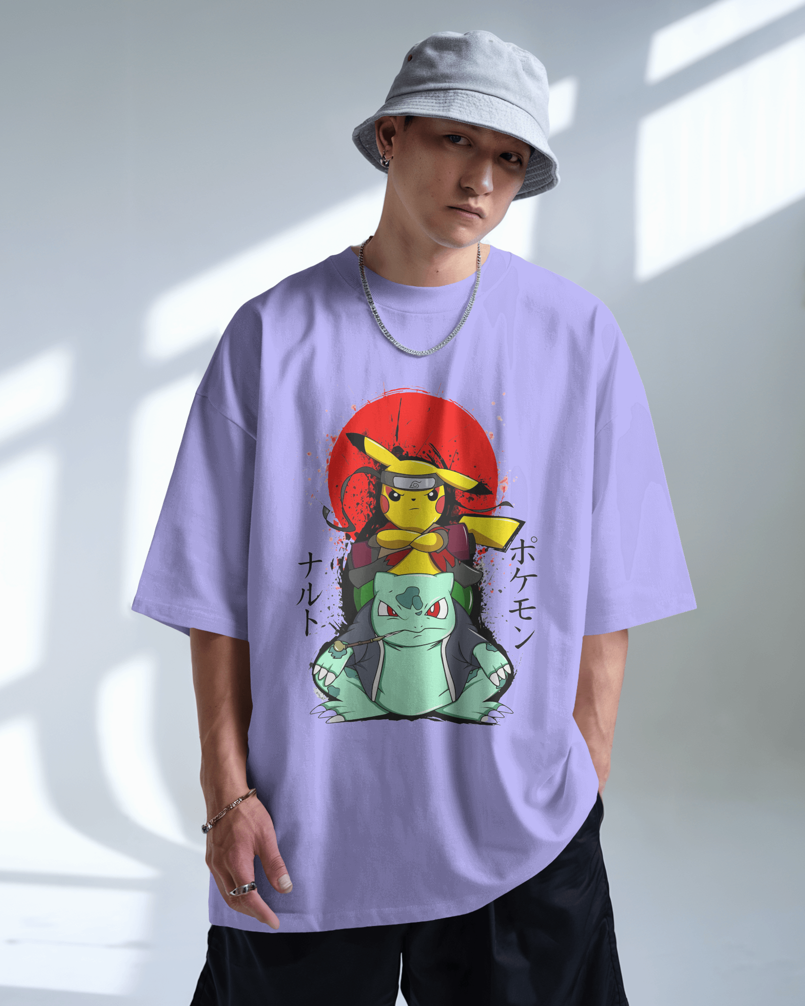Pikachu Ruto Oversized T-shirt | Premium Pokémon Tee Featuring Pikachu & Bulbasaur