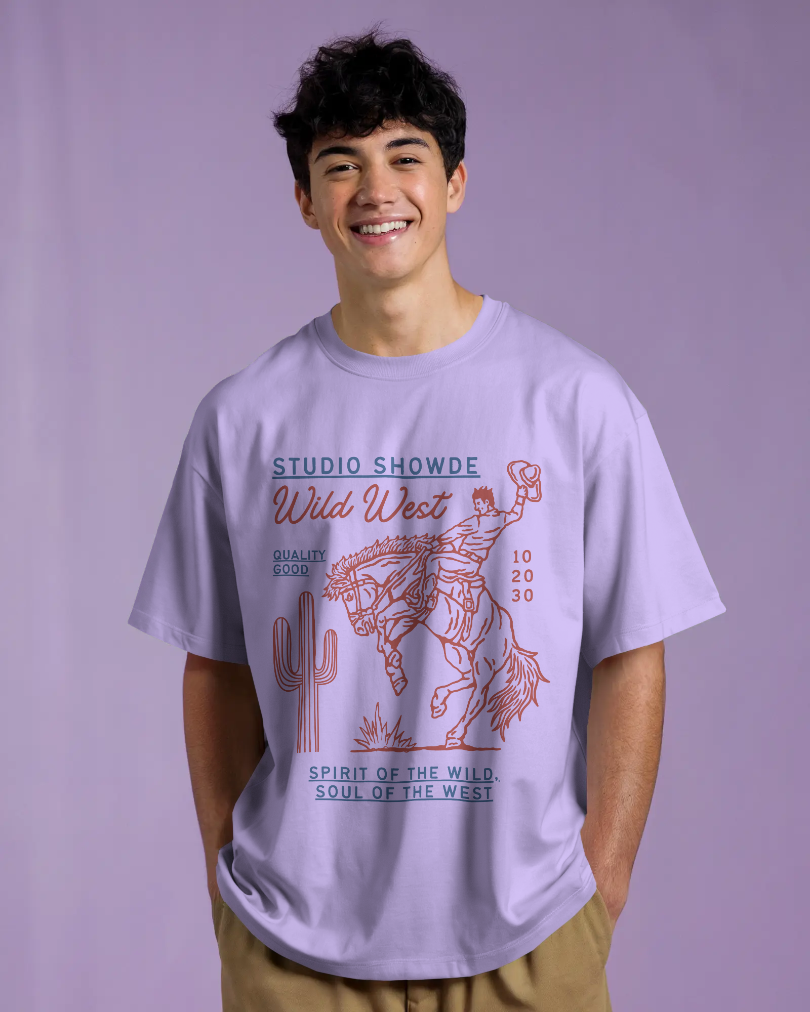 Retro Cowboy Premium Oversized T-Shirt - Dorcus Wear