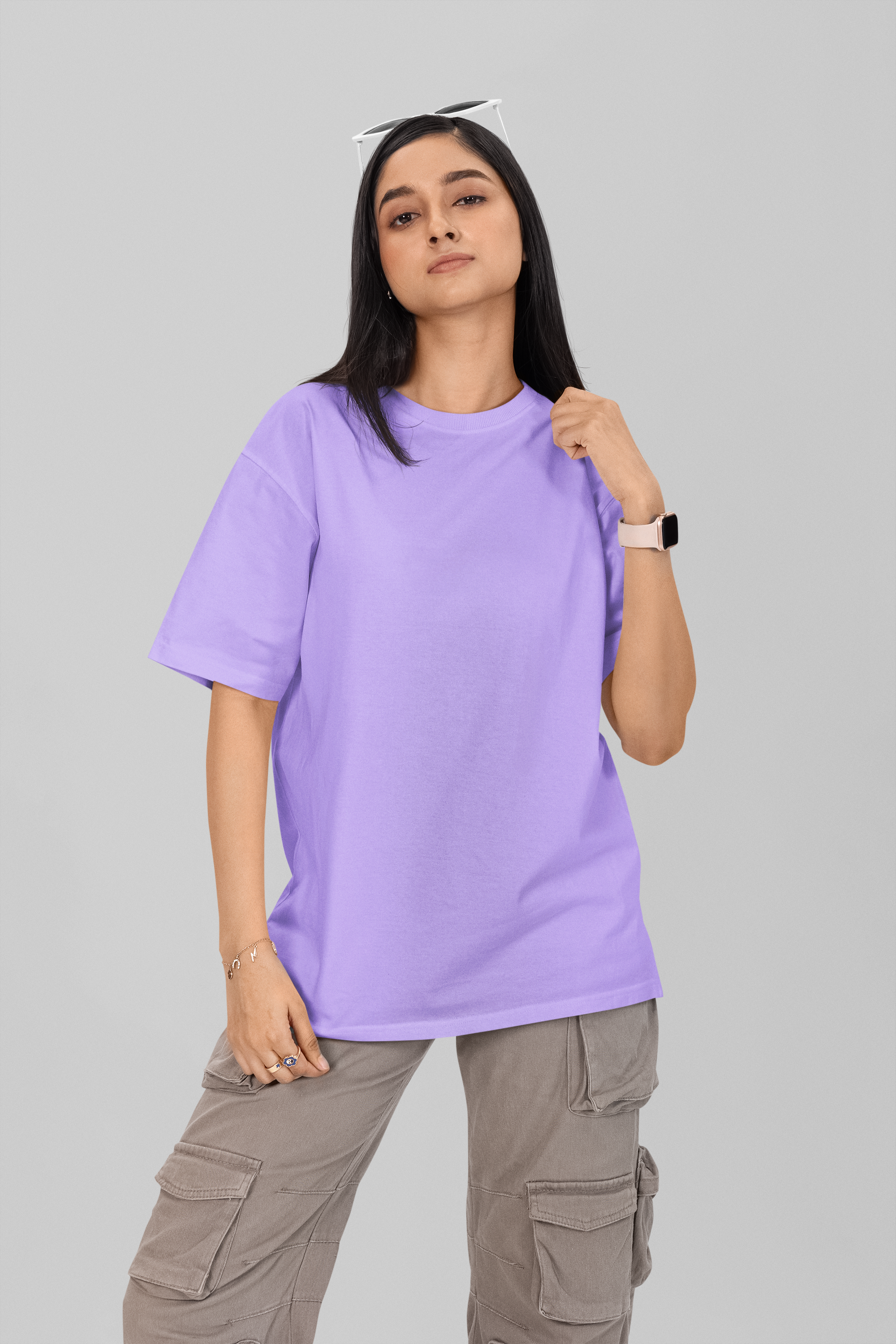 Lavender Basic Oversized T-shirt for Comfortable Fashion - Dorcus Wear