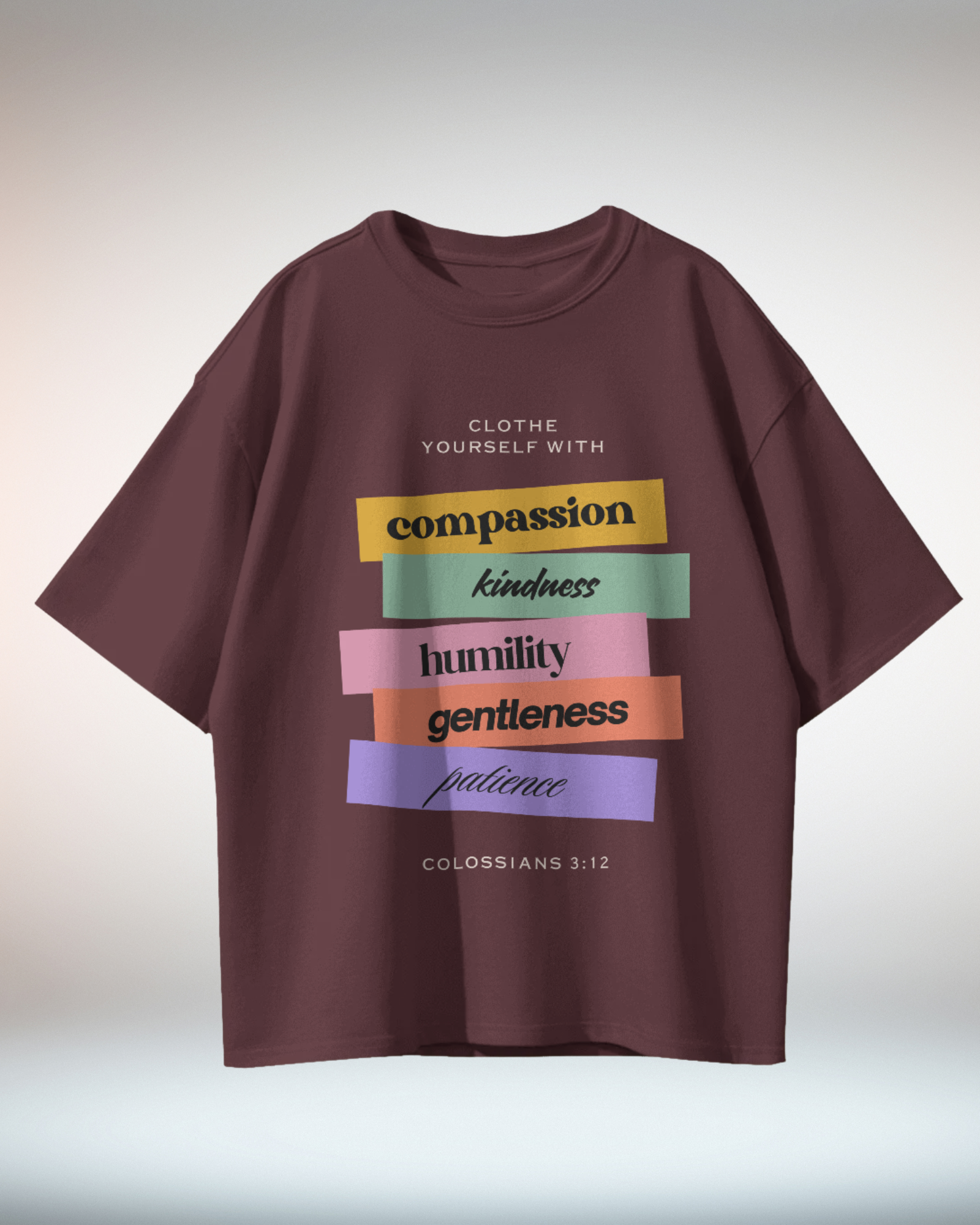 Black Beige Grunge Minimal Typographic Christian Religious TShirt - Dorcus Wear
