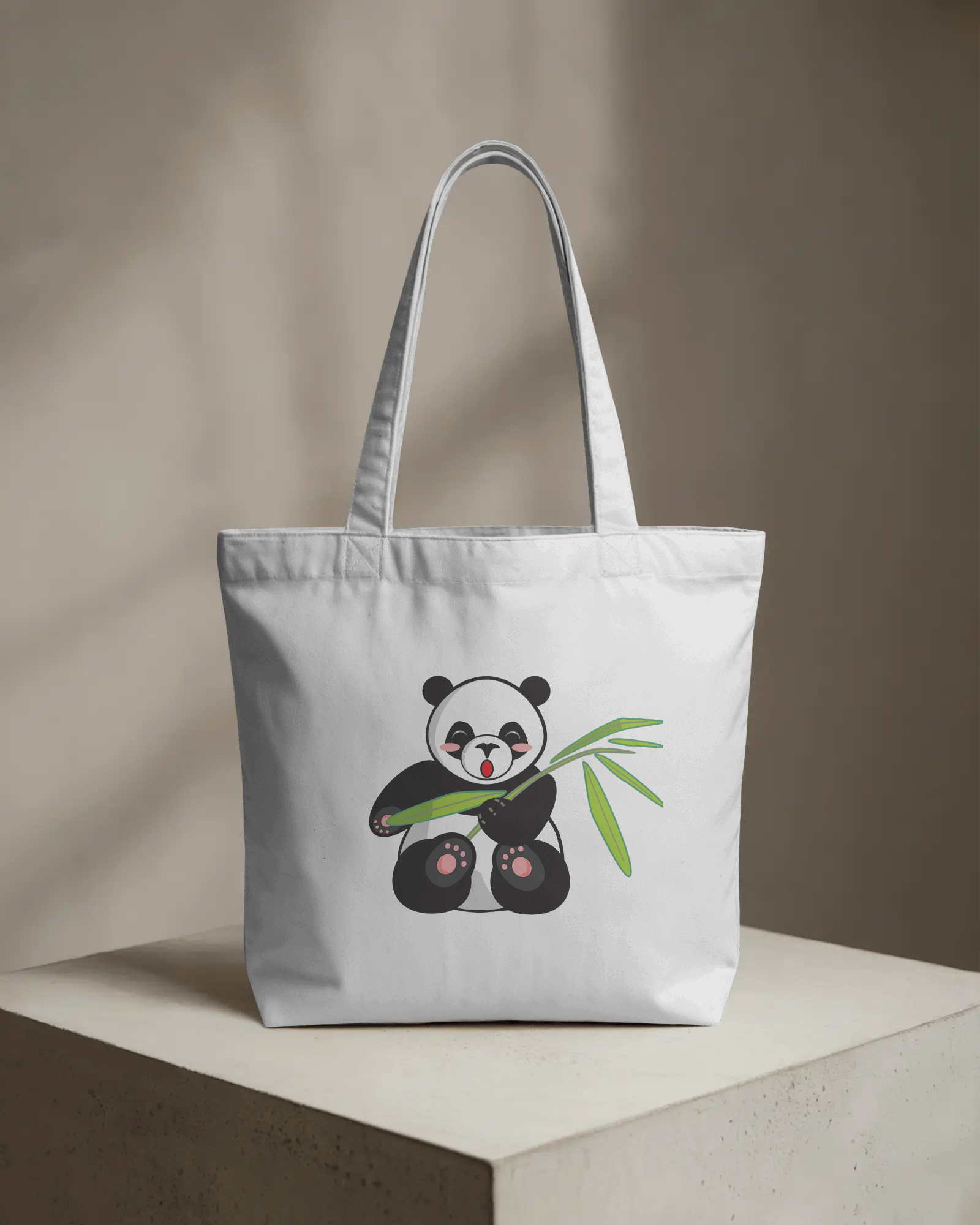 Cute Panda Bamboo Tote Bag AOP Zipper Totebag - Dorcus Wear