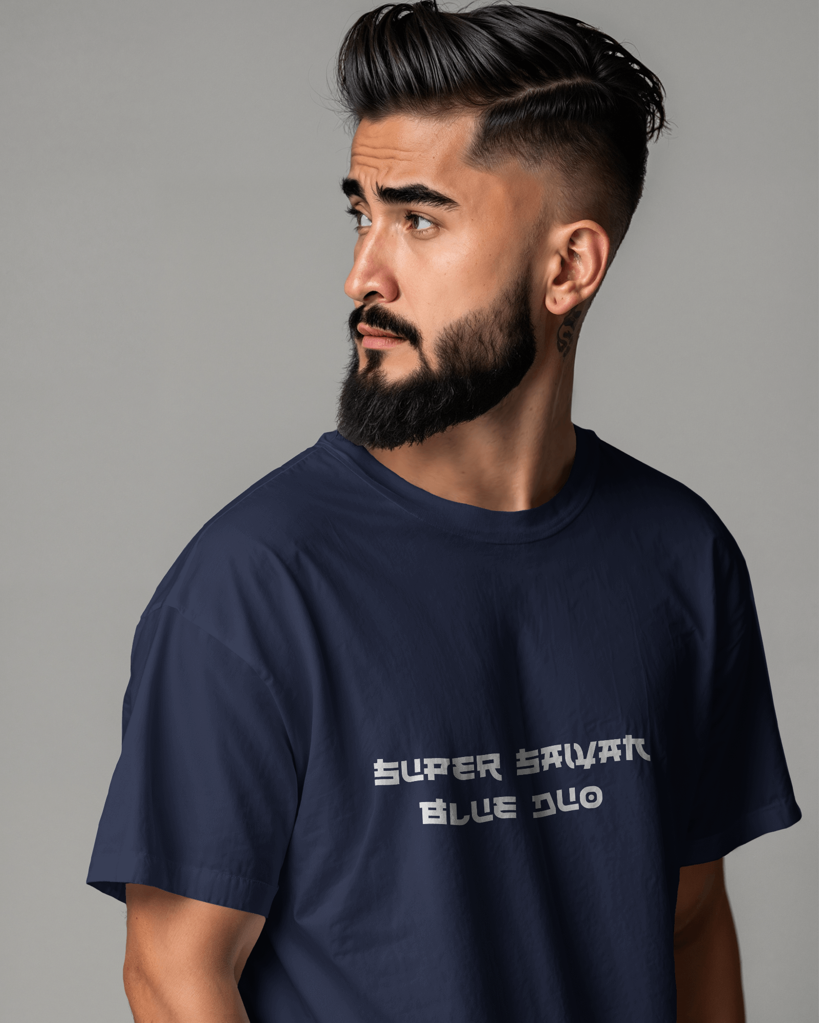 Super Saiyan Premium Oversized T-shirt: Goku and Vegeta Duo Design