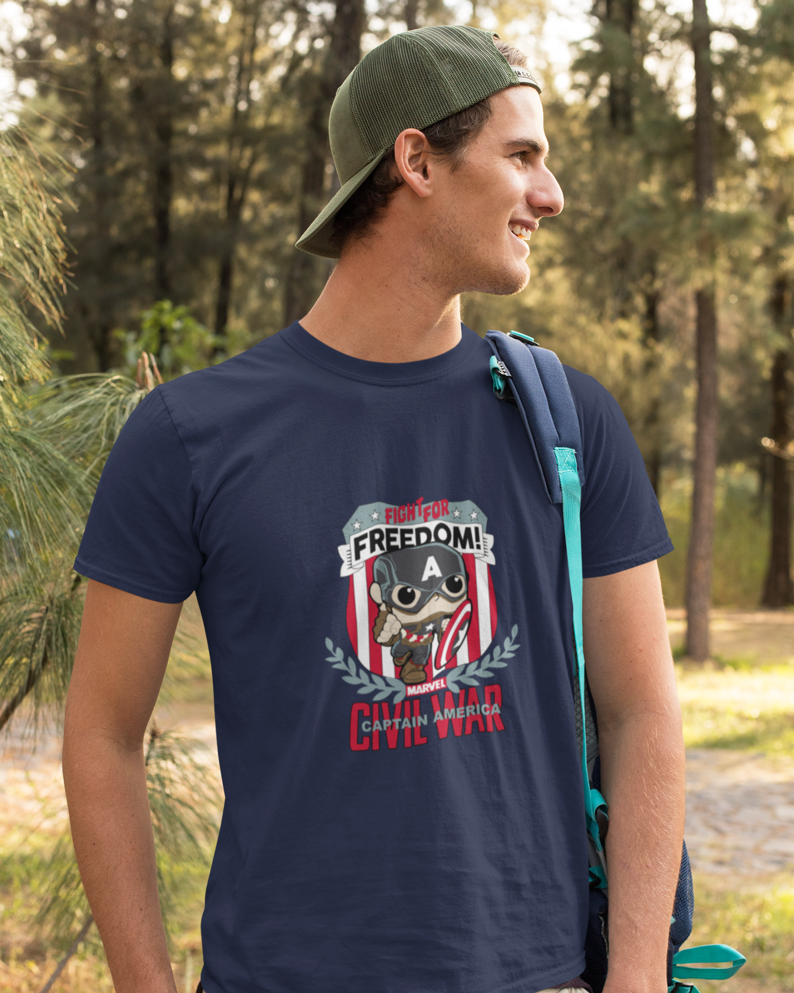Captain America Civil War T-shirt | Fight for Freedom | Marvel Classic Tee