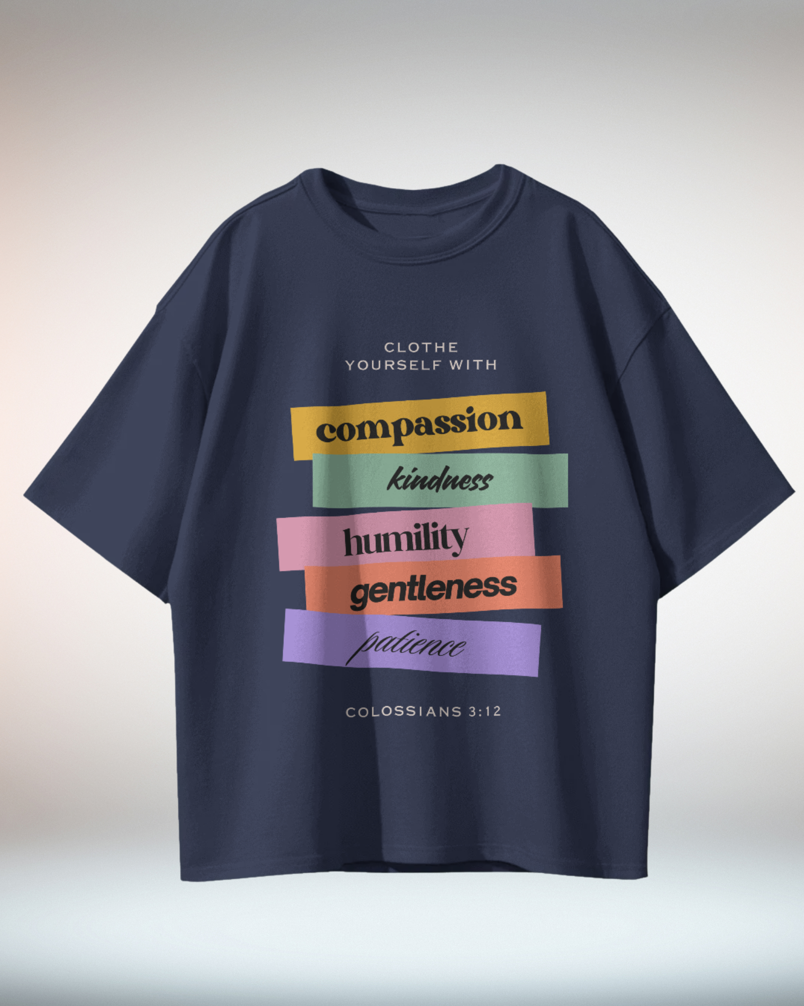 Black Beige Grunge Minimal Typographic Christian Religious TShirt - Dorcus Wear