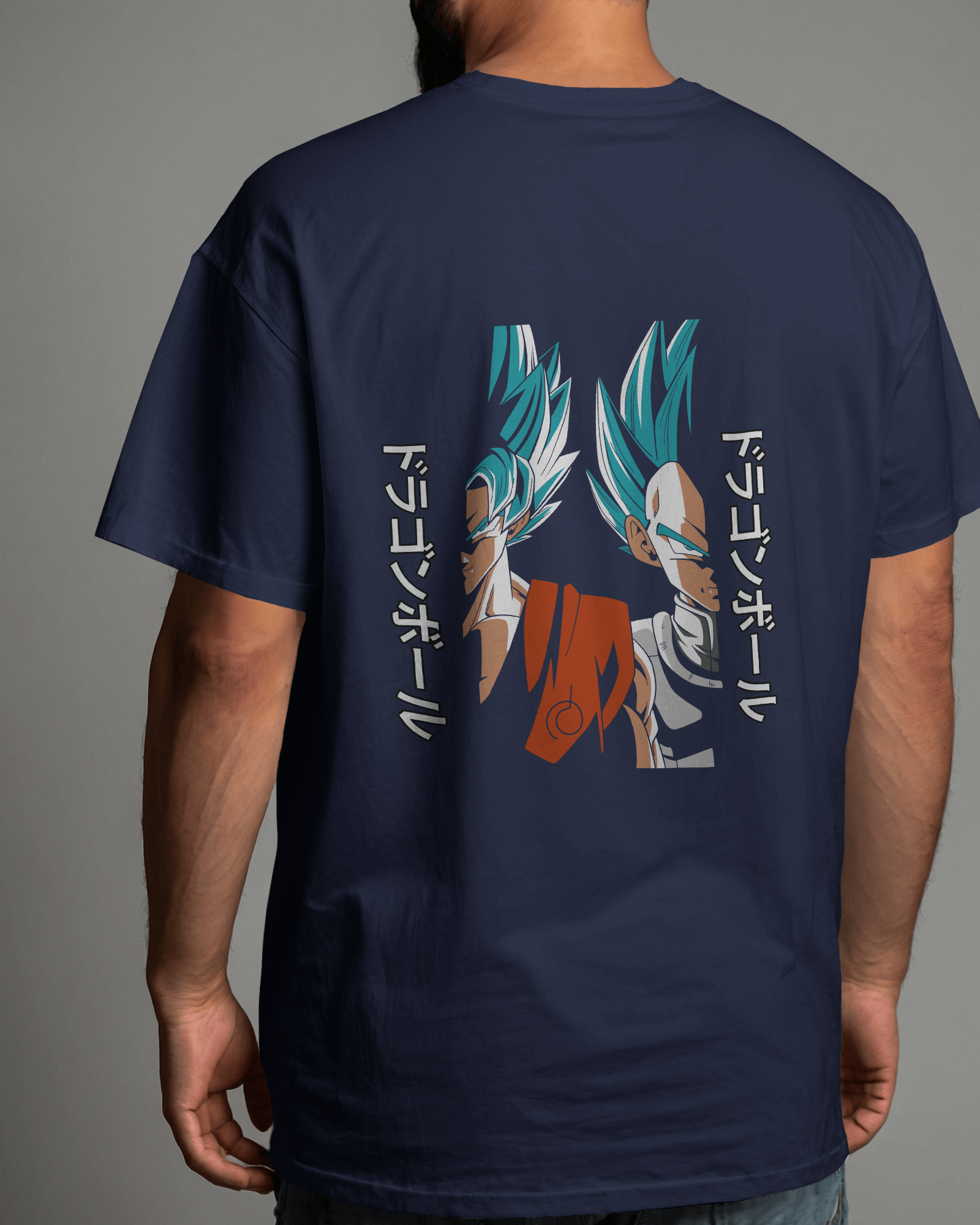 Super Saiyan Premium Oversized T-shirt: Goku and Vegeta Duo Design