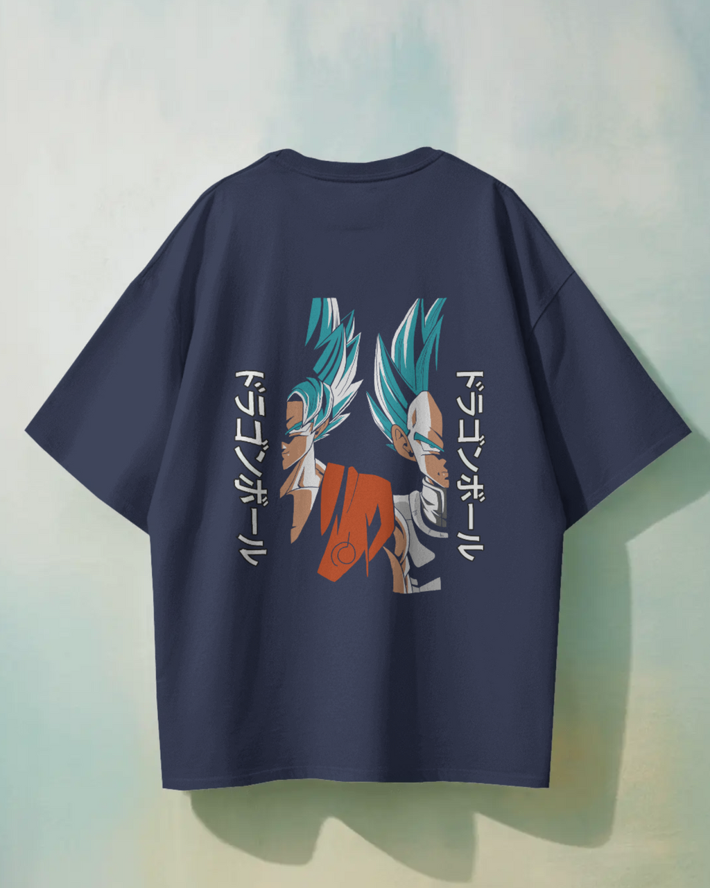 Super Saiyan Premium Oversized T-shirt: Goku and Vegeta Duo Design