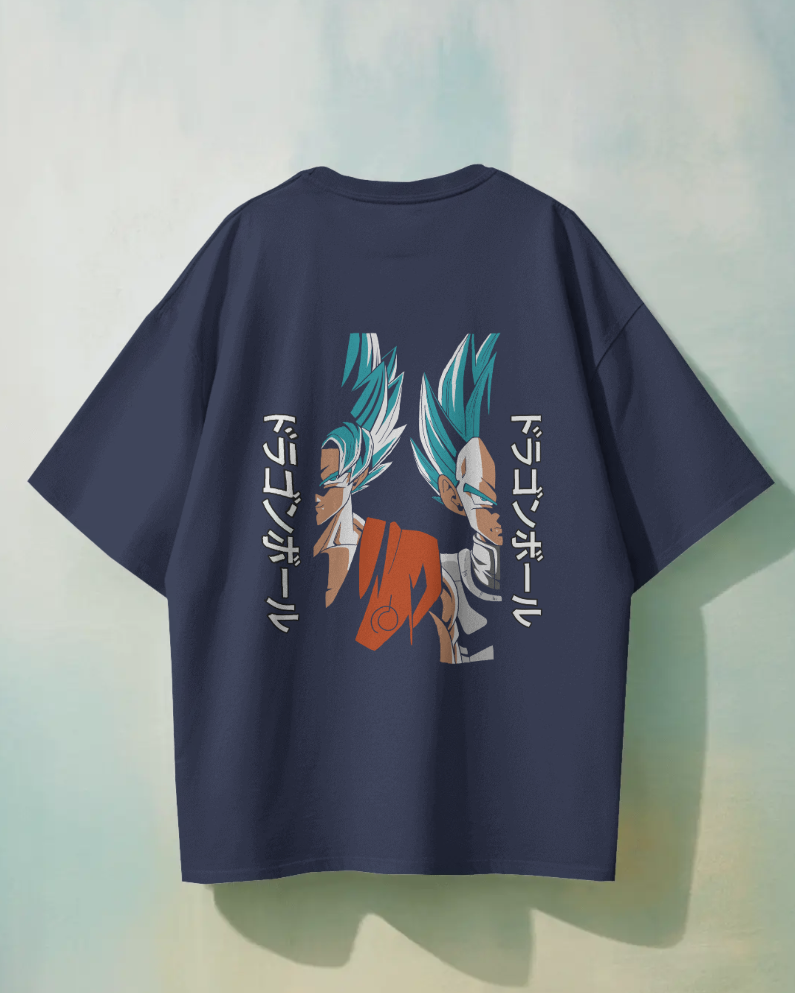 Super Saiyan Premium Oversized T-shirt: Goku and Vegeta Duo Design