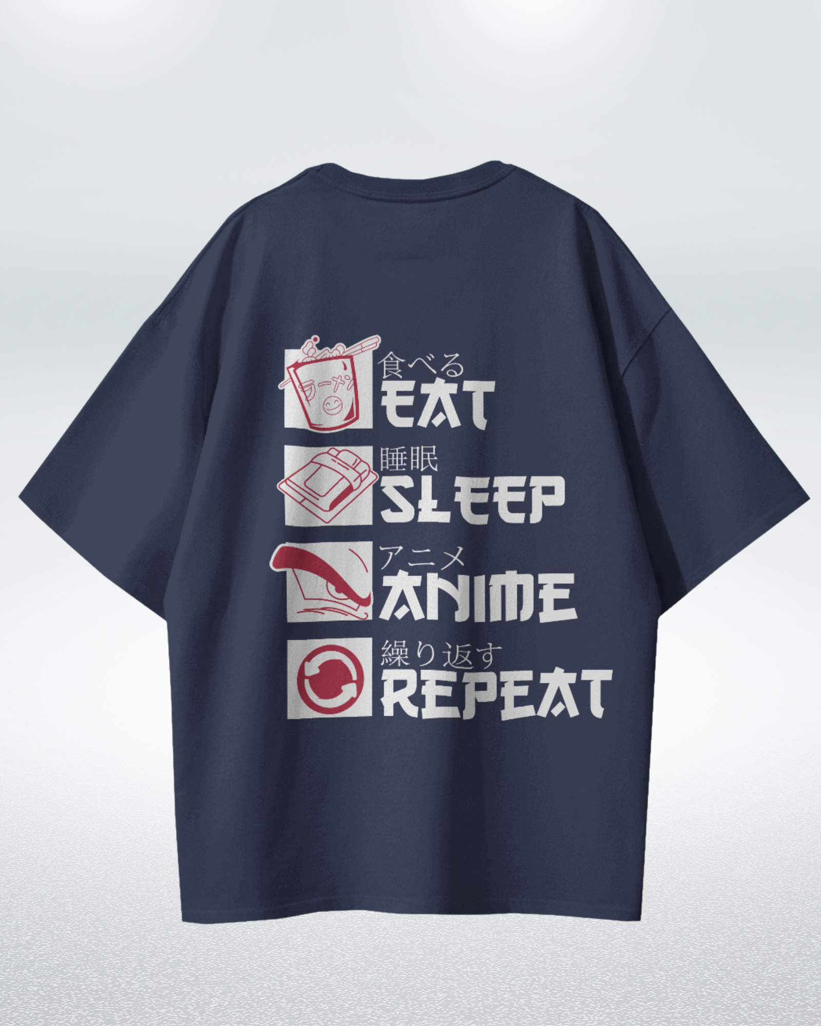 Anime Life Eat Sleep Watch Repeat Premium Oversized T-Shirt