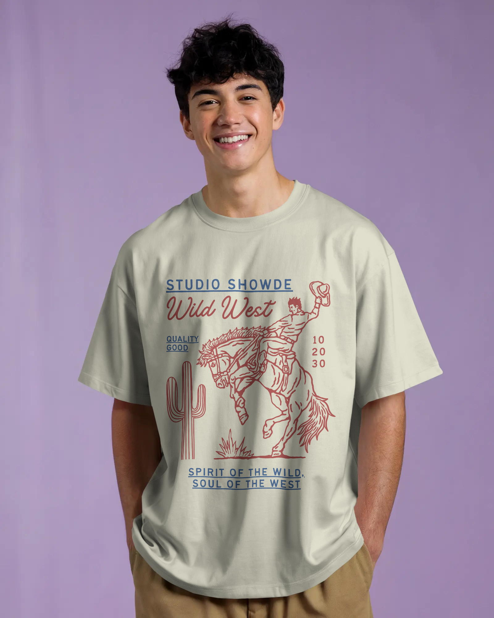 Retro Cowboy Premium Oversized T-Shirt - Dorcus Wear
