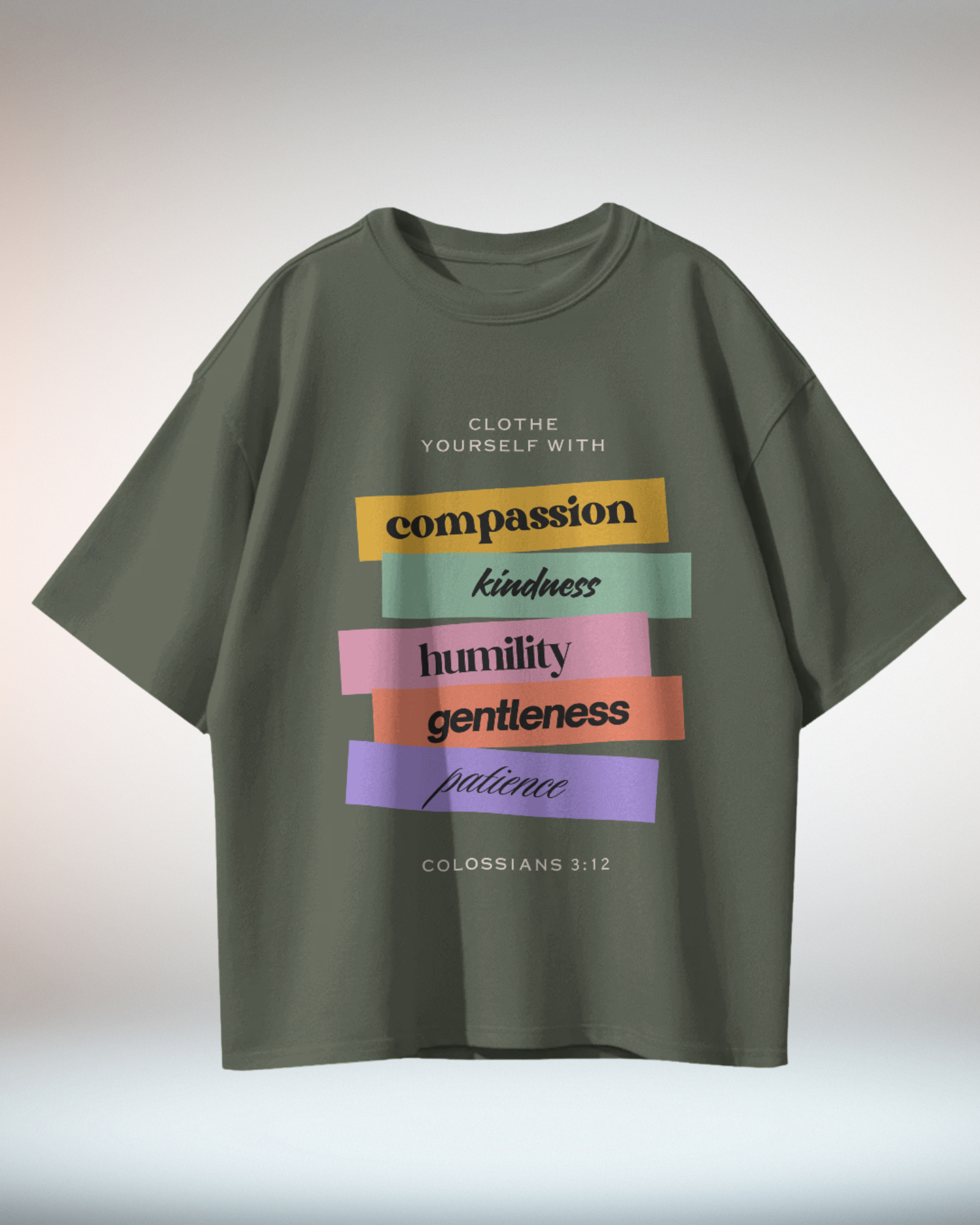Black Beige Grunge Minimal Typographic Christian Religious TShirt - Dorcus Wear