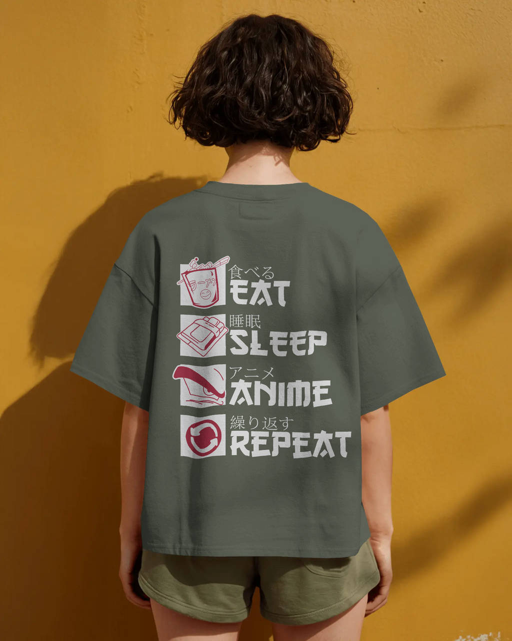 Anime Life Premium Oversized T-Shirt - Eat Sleep Watch Repeat Design