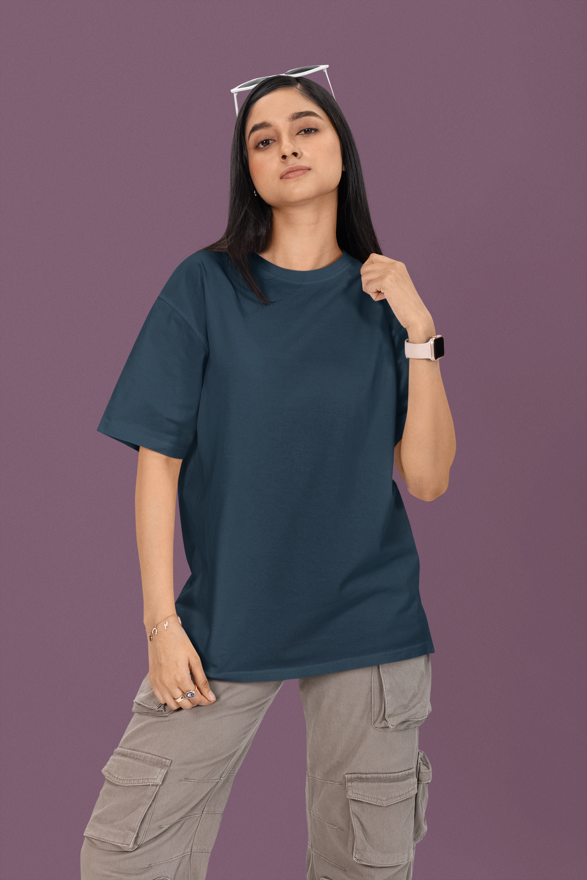 Petrol Blue Basic Oversized T-shirt for Ultimate Comfort and Style - Dorcus Wear