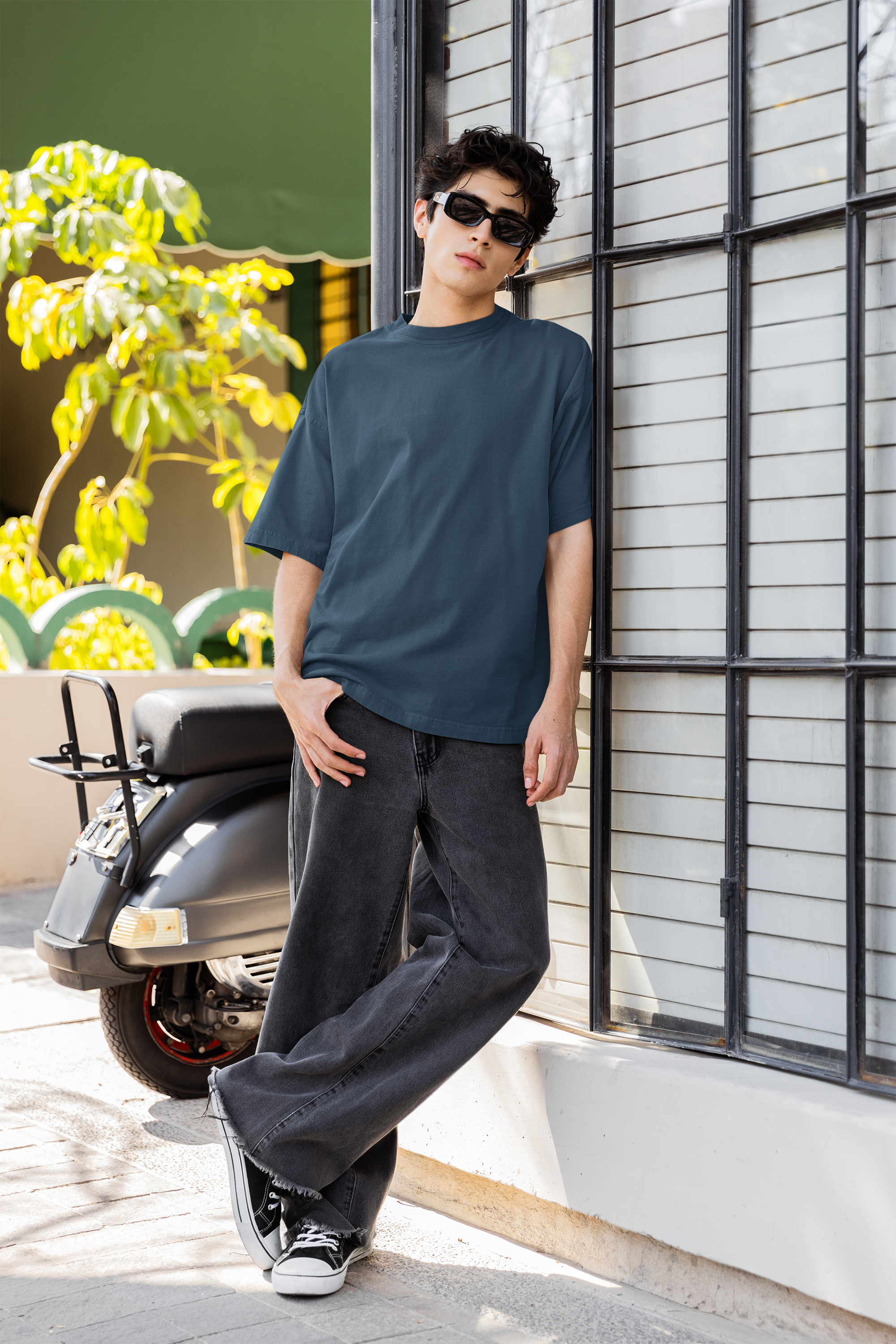 Petrol Blue Basic Oversized T-shirt for Ultimate Comfort and Style - Dorcus Wear