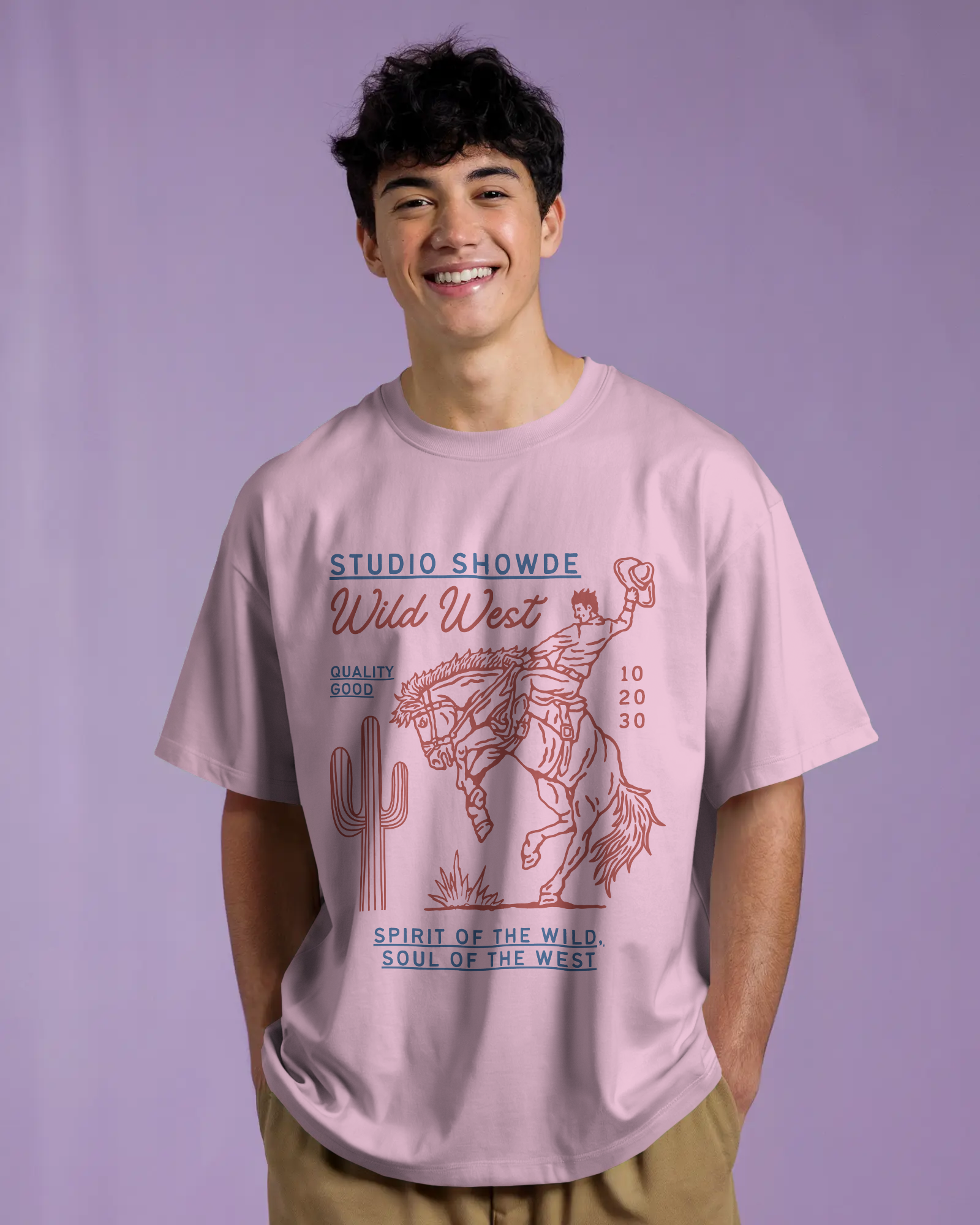 Retro Cowboy Premium Oversized T-Shirt - Dorcus Wear