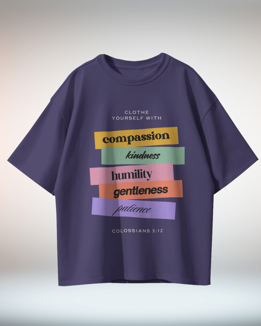 Black Beige Grunge Minimal Typographic Christian Religious TShirt - Dorcus Wear