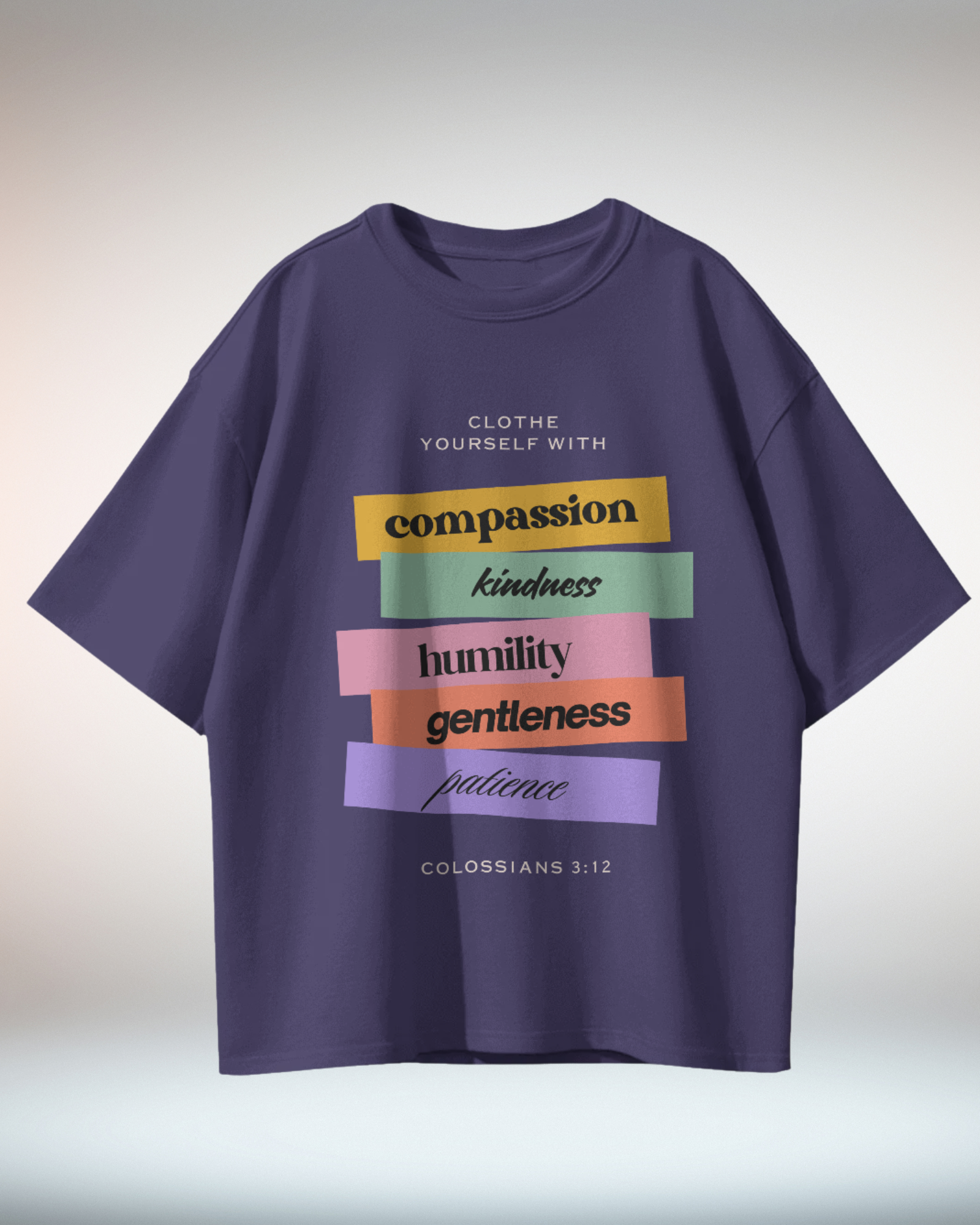 Black Beige Grunge Minimal Typographic Christian Religious TShirt - Dorcus Wear