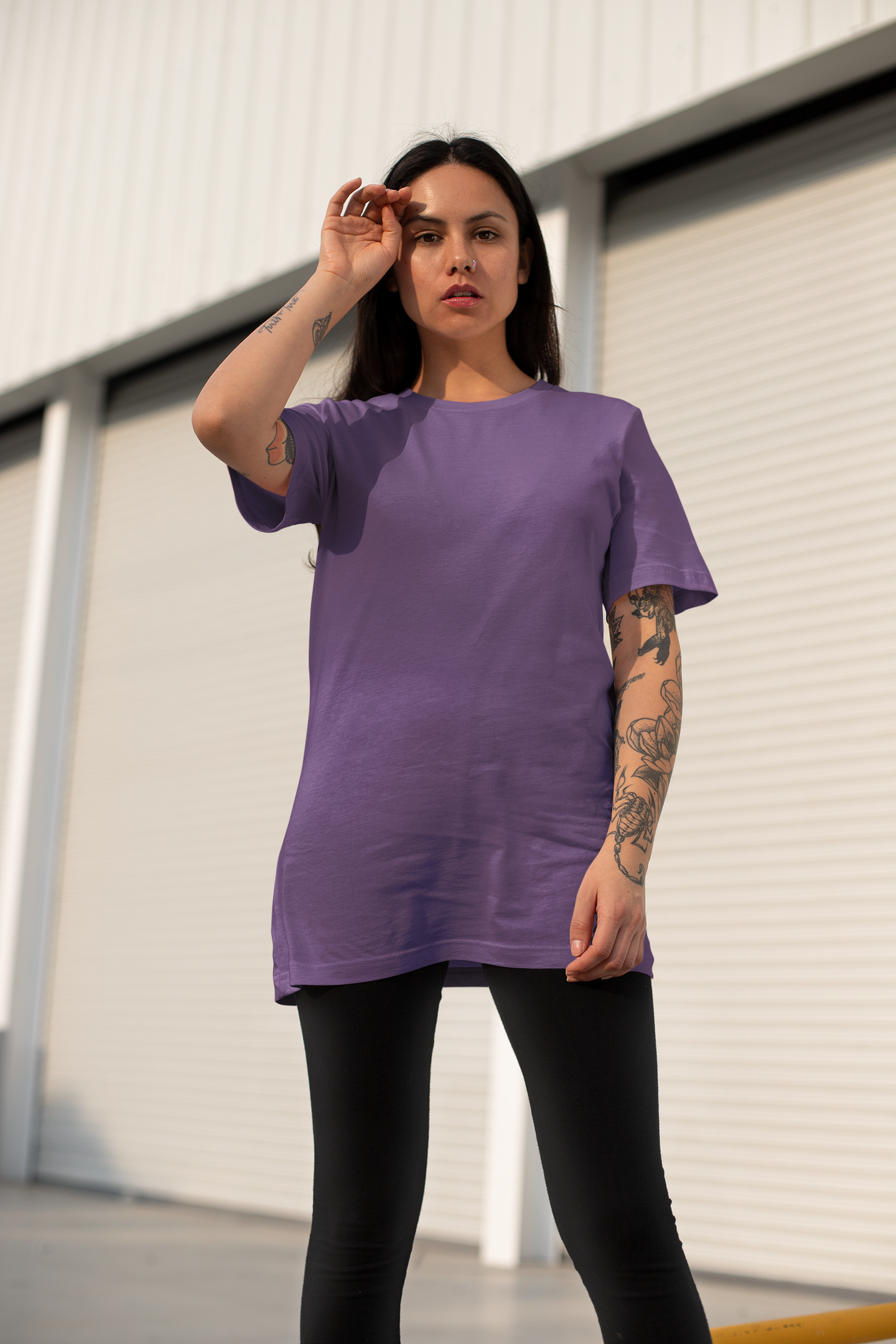 Purple Basic Oversized T-Shirt for Comfort and Style - Dorcus Wear