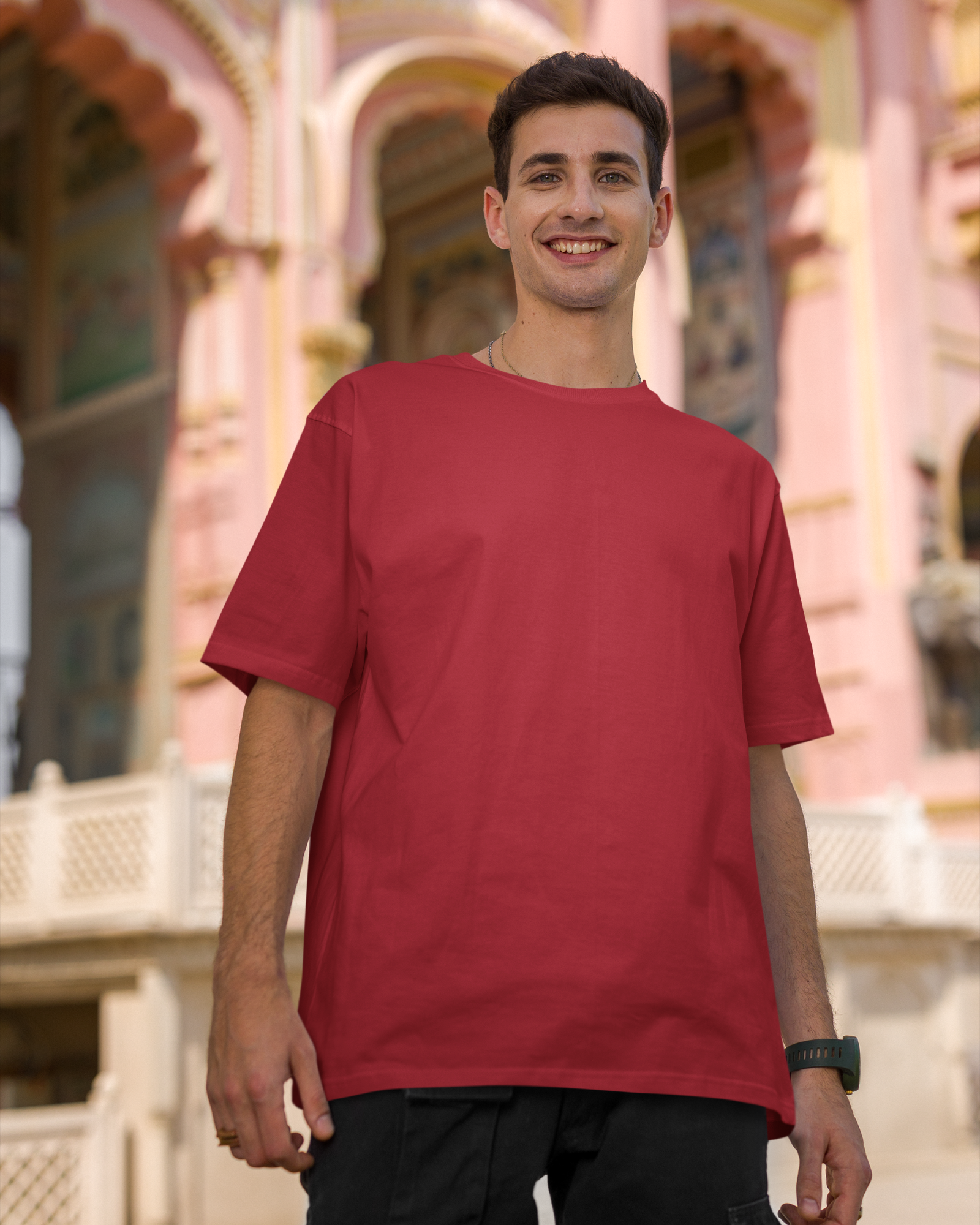 Red Basic Oversized T-shirt - Dorcus Wear