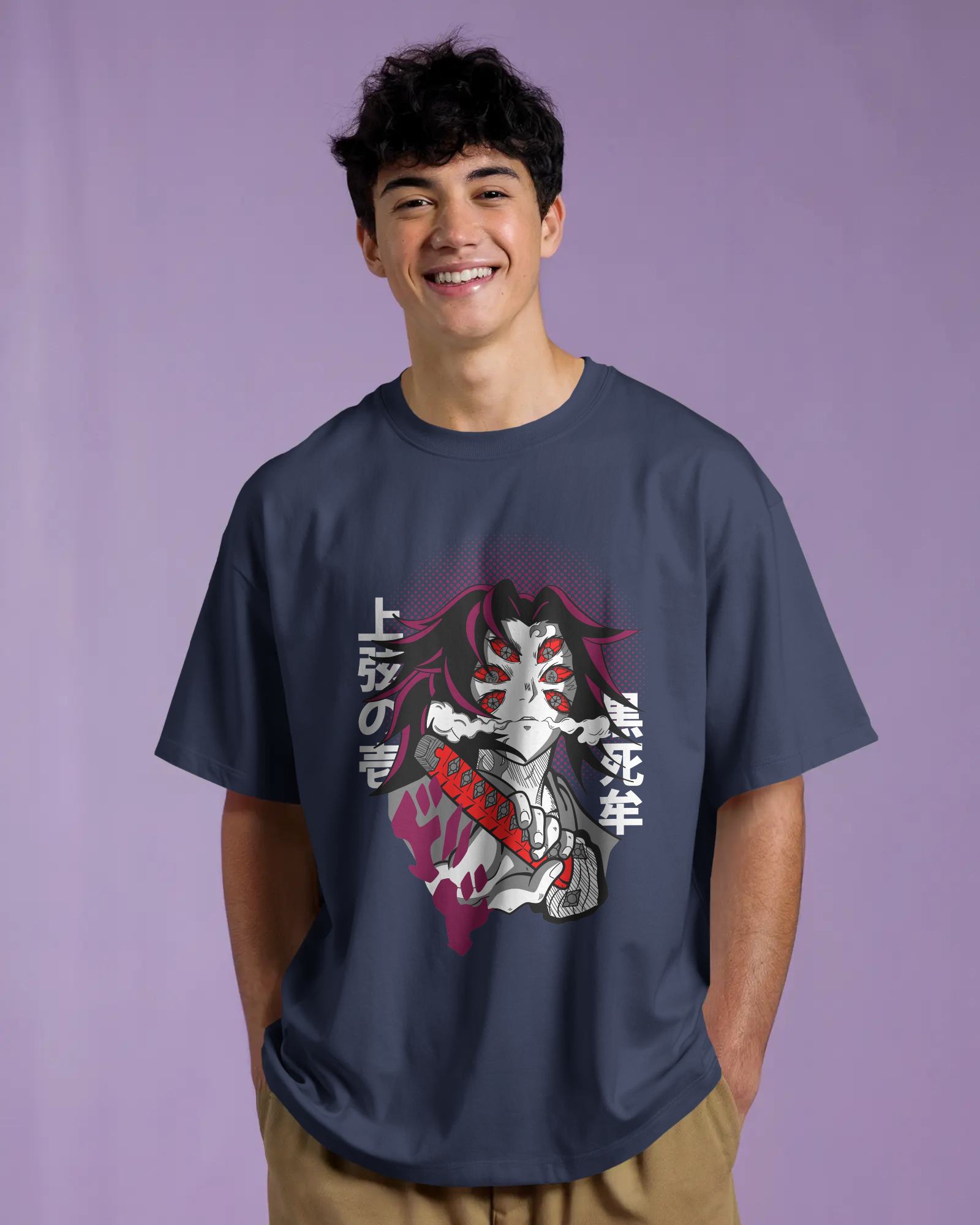 Upper Moon One Kokushibo T-shirt | Premium Oversized Demon Slayer T-Shirt