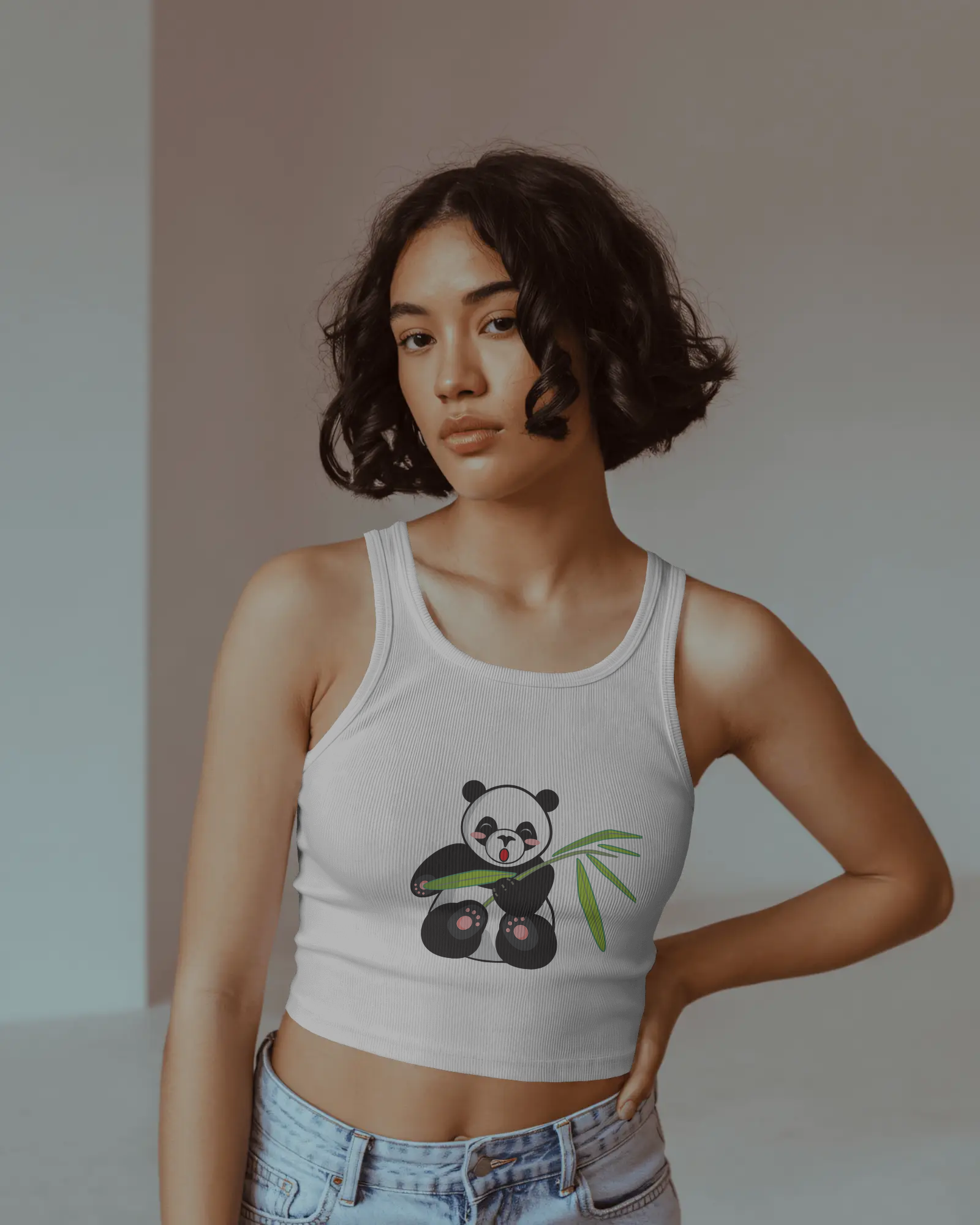 Panda Cuteness Overload Crop Tank - Dorcus Wear