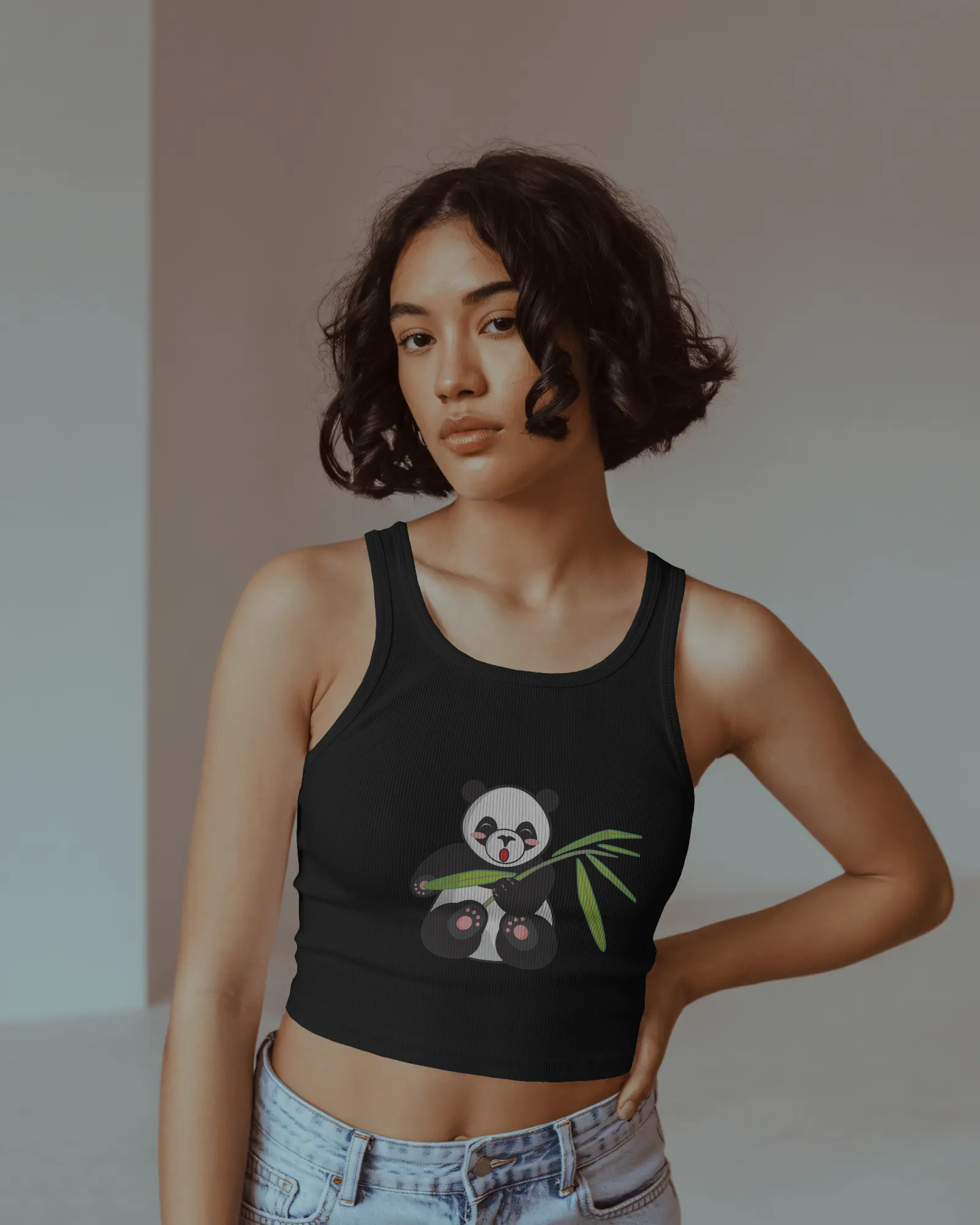 Panda Cuteness Overload Crop Tank - Dorcus Wear