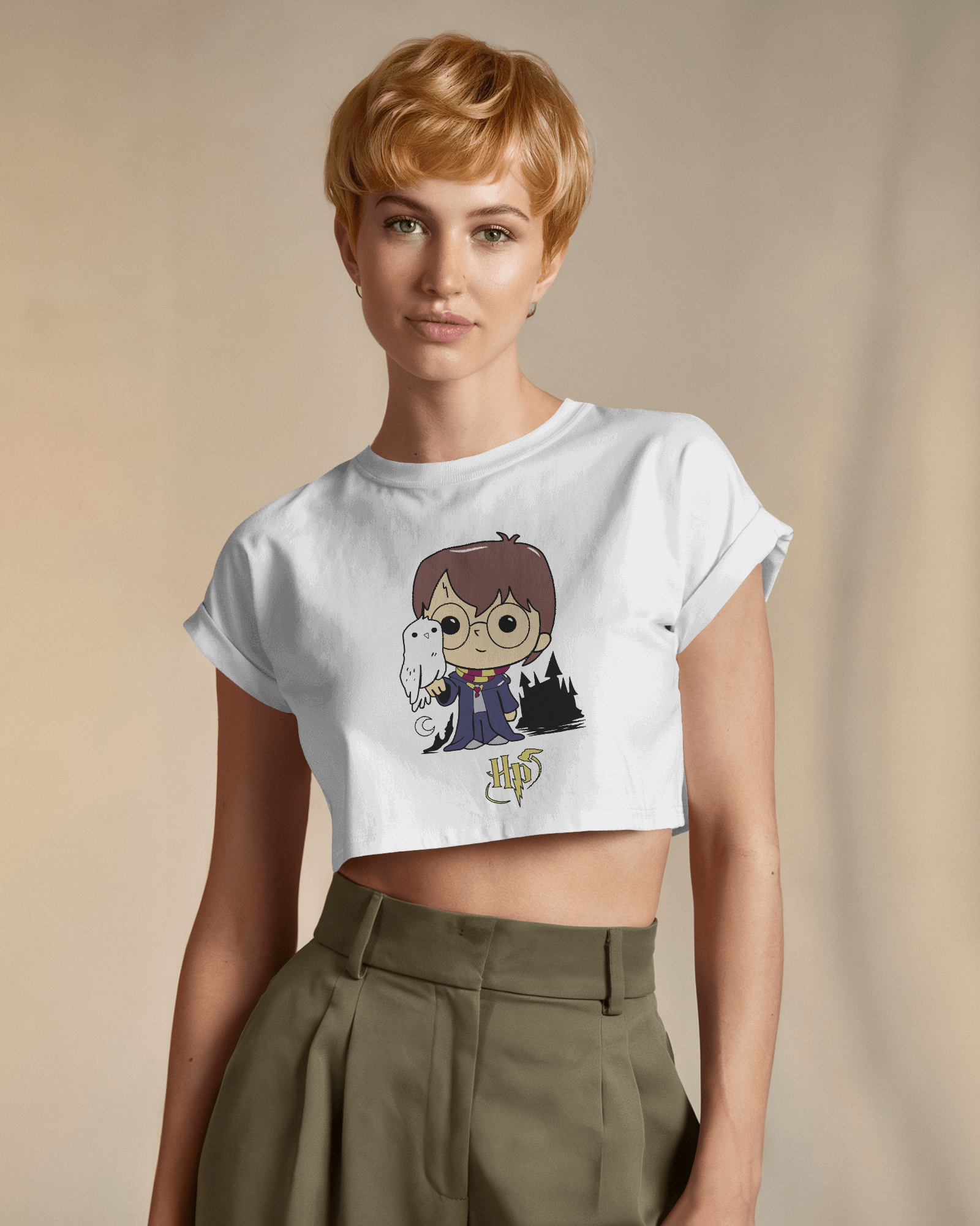 Harry Potter with Hedwig | Harry Potter | Crop Top - Dorcus Wear