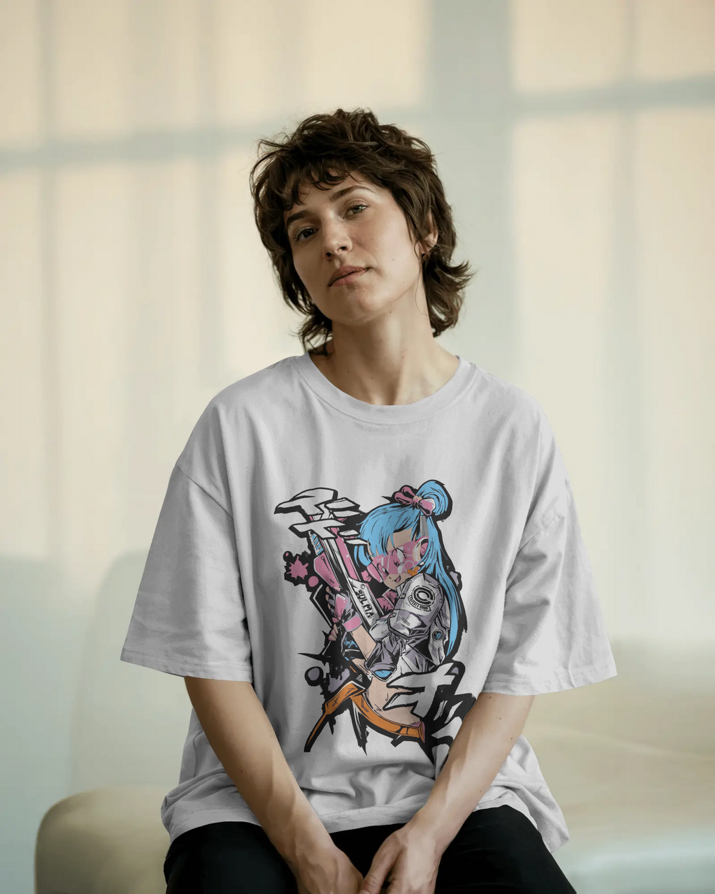 Bulma Premium Oversized T-shirt - Stylish Dragon Ball Inspired Apparel